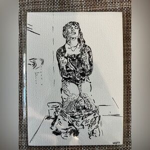 Taylor Swift Bathroom Art Original Black and White gallery art 5x7